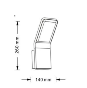 12W grey color led wall light IP65